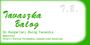 tavaszka balog business card